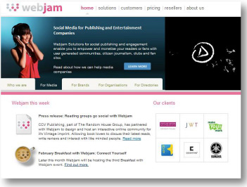 Webjam  homepage